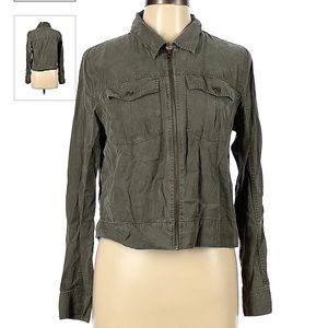 Mossimo Women's Army Green Zip Lightweight Short Jacket